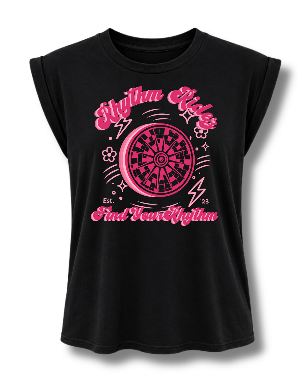 Rhythm Ridez: Find Your Rhythm Women's Muscle Tee