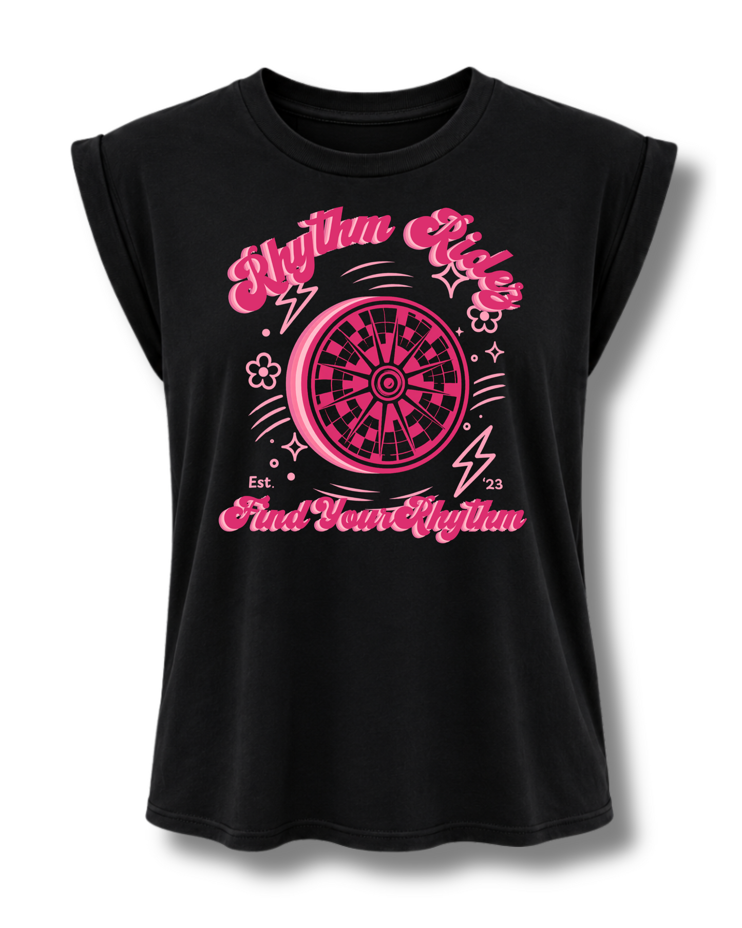 Rhythm Ridez: Find Your Rhythm Women's Muscle Tee