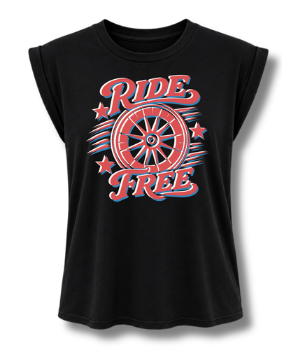 Rhythm Ridez: Ride Free Women's Muscle Tee