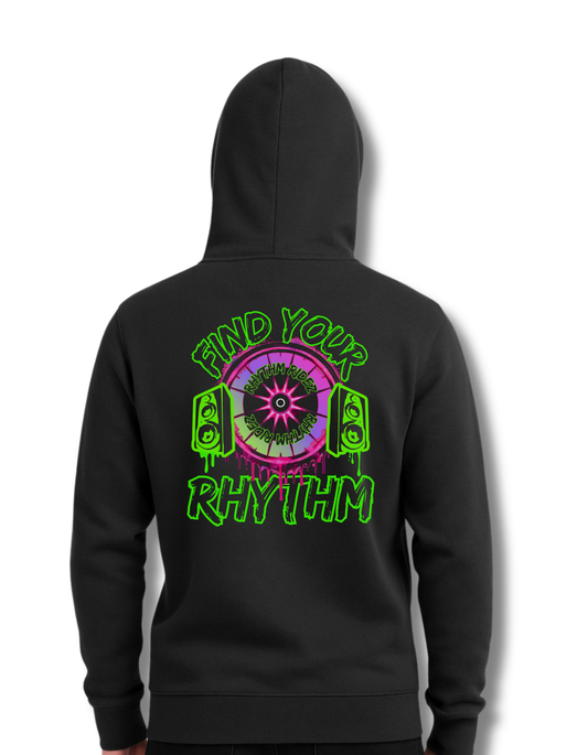 Find Your Rhythm Hoodie (green/pink)