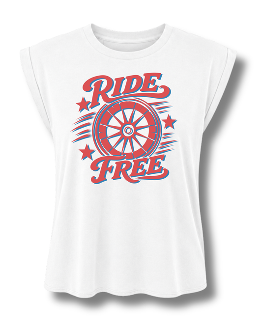 Rhythm Ridez: Ride Free Women's Muscle Tee